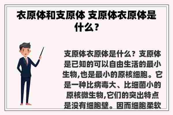 衣原体和支原体 支原体衣原体是什么？